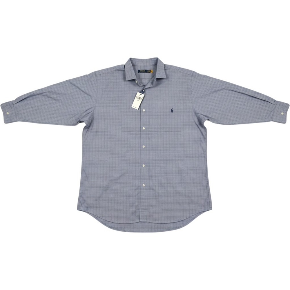 Polo Ralph Lauren Mens 4XLT Blue White Micro Check Stretch Button Down Shirt NWT